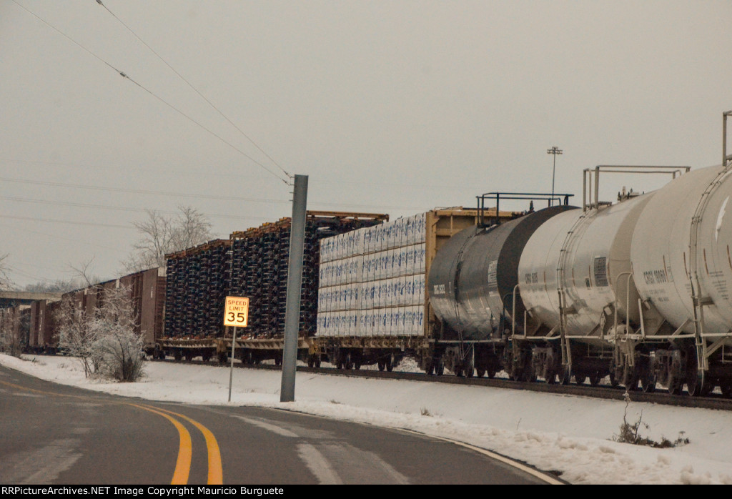 Train awaiting instructions next to Old La Grange Rd